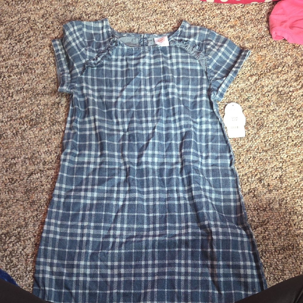 Wonder Nation Blue Plaid Casual Dress